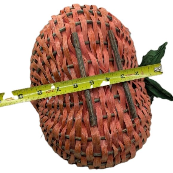 Basket Buttocks lightweight colorful woven w/ faux leaf vine Primitive Farmhouse - Picture 10 of 16